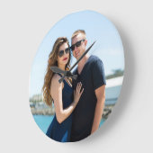 カスタム写真の壁時計の結婚贈り物 ラージ壁時計 (傾斜)