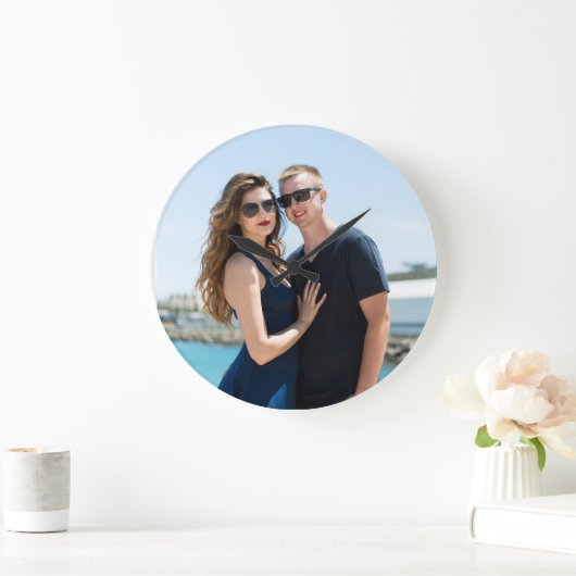 カスタム写真の壁時計の結婚贈り物 ラージ壁時計 (ホーム)