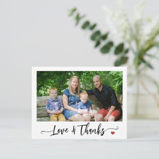 カスタム写真の愛と感謝していスクリプ感謝していトユ ポストカード (スタンド正面)