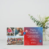 カスタム写真の愛国的なクリスマスカード シーズンカード (スタンド正面)