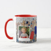 カスタム写真の愛国的な星々赤、白、青 マグカップ (左)