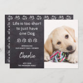 カスタム写真の新しいペット犬の子犬の子犬シャワー 招待状 (正面/裏面)