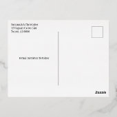 カスタム写真の日付の保存紅葉 箔招待状ポストカード (裏面)