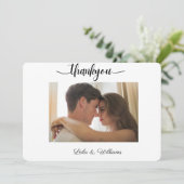 カスタム写真の書道文字感謝していユー結婚ズ サンキューカード