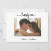 カスタム写真の書道文字感謝していユー結婚ズ サンキューカード