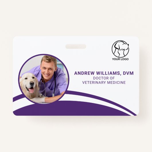 カスタム写真の獣医IDバッジ バッジ (正面)