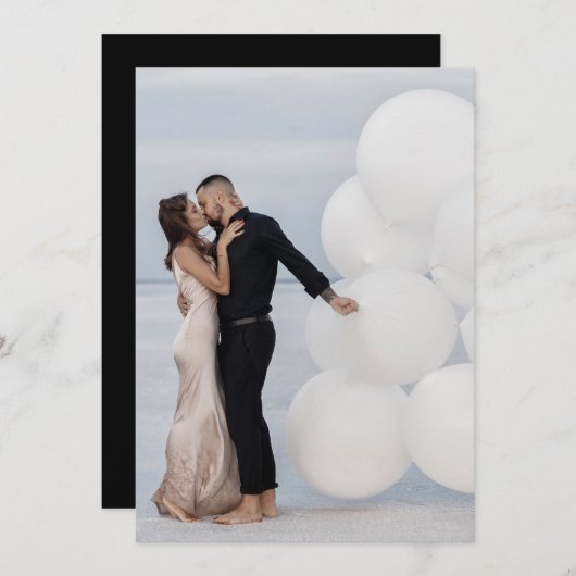 カスタム写真の画像を追加する結婚式の日付を保存 招待状 (正面/裏面)