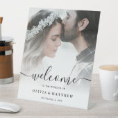 カスタム写真の結婚ウェルカムサイン 台座サイン (インサイチュ)