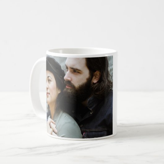 カスタム写真の結婚ロマンチックなコーヒーマグ コーヒーマグカップ (正面左)