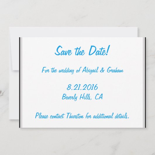 カスタム写真の結婚式の招待 セーブザデート (裏面)