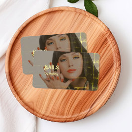 カスタム写真の背景爪、 ネイル技術 名刺