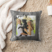 カスタム写真の追加あなた自身のパーソナライズされた灰色 クッション (ブランケット)