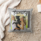 カスタム写真の追加あなた自身のパーソナライズされた灰色 クッション (ブランケット)