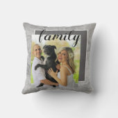 カスタム写真の追加あなた自身のパーソナライズされた灰色 クッション (裏面)