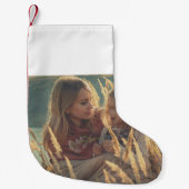 カスタム写真の追加クリスマス小パーソナライズされたさい スモールクリスマスストッキング (正面)