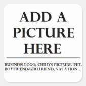 カスタム写真の追加 スクエアシール (正面)