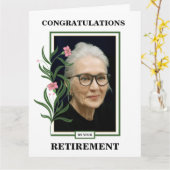 カスタム写真の退職祝い カード (黄色い花)