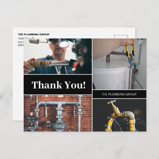 カスタム写真の配管名ありがとう ポストカード (正面/裏面)