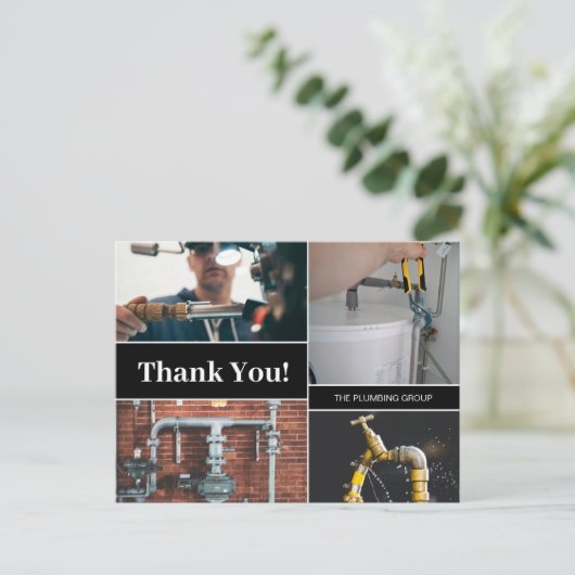 カスタム写真の配管名ありがとう ポストカード (スタンド正面)