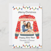 カスタム写真の醜いクリスマスセーター シーズンカード (正面)