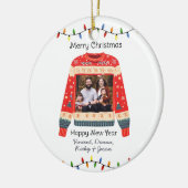 カスタム写真の醜いクリスマスセーター セラミックオーナメント (左)