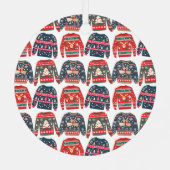 カスタム写真の醜いクリスマスセーター メタルオーナメント (裏面)