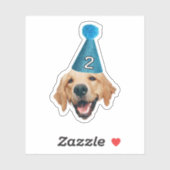 カスタム写真の防水ビニールドッグ誕生日 シール (シート)