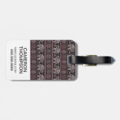 カスタム写真の黒いエスニックゾウ柄 ラゲッジタグ (裏面横)
