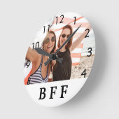 カスタム写真のBFF最高のの友人の永遠なる人 ラウンド壁時計 (傾斜)
