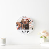カスタム写真のBFF最高のの友人の永遠なる人 ラウンド壁時計 (ホーム)