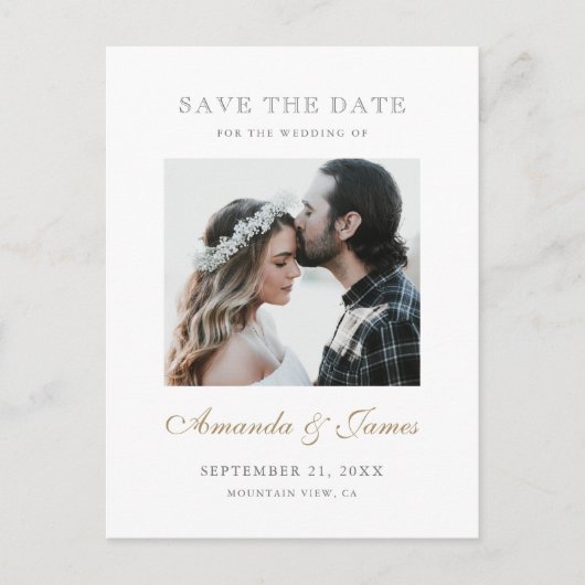 カスタム写真はがき日付を保存するテンプレート 案内ポストカード (正面)