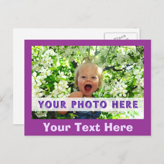 カスタム写真はがき、下のテキスト写真 ポストカード (正面/裏面)