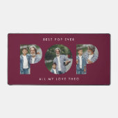 カスタム写真は最高のポップ・アートのBurgundyモダン デスクマット (正面)