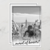 カスタム写真は私のメイド・オブ・オーナー(花嫁付き添い人) 招待状 (正面/裏面)