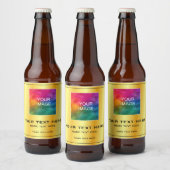 カスタム写真またはビジネスのロゴはこちらフェイク金ゴールド ビールラベル (ボトル)