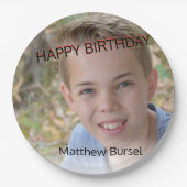 カスタム写真アップロード🎈モノグラム ペーパープレート (正面)