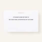 カスタム写真アレルギー警告サービス犬IDバッジ バッジ (裏面)