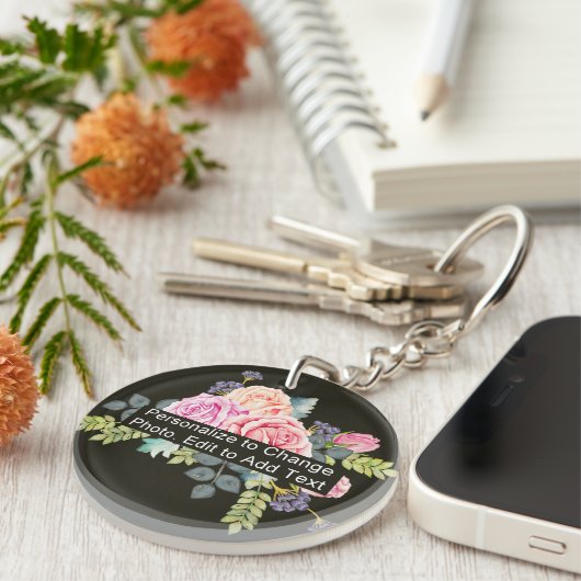 カスタム写真アート名 モノグラム アクリル RD 片面 キーホルダー (正面右)