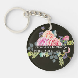 カスタム写真アート名 モノグラム アクリル RD 片面 キーホルダー