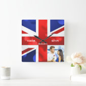 カスタム写真イングランド国旗 スクエア壁時計 (ホーム)