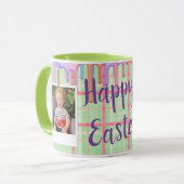 カスタム写真イースターグリーンプレイド マグカップ (正面左)