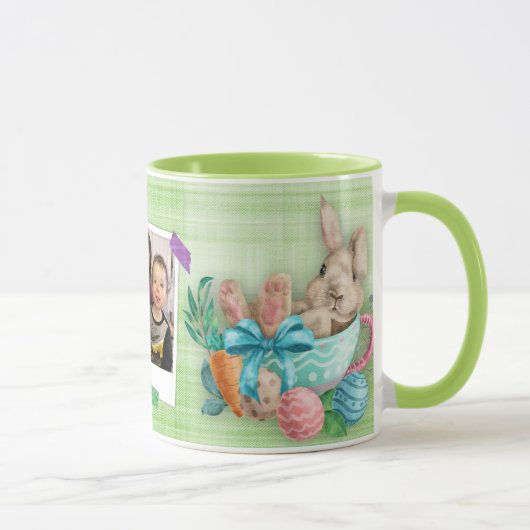 カスタム写真イースターバニー茶カップ マグカップ (右)