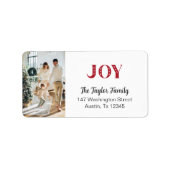 カスタム写真ウィンタークリスマスジョイ差出人住所 ラベル (正面)