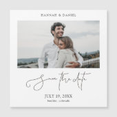 カスタム写真ウェディング日付磁石を保存 (正面)