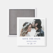 カスタム写真ウェディング日付磁石を保存 マグネット (正面/裏面)