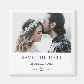 カスタム写真ウェディング日付磁石を保存 マグネット (正面)