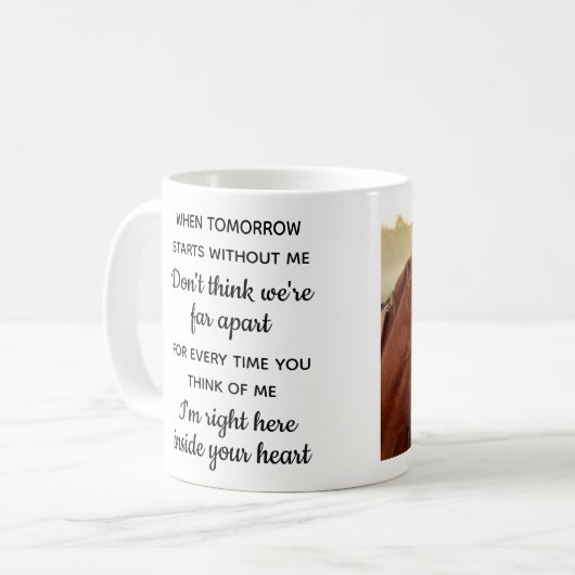 カスタム写真ウマ科の形見の馬碑 コーヒーマグカップ (正面左)