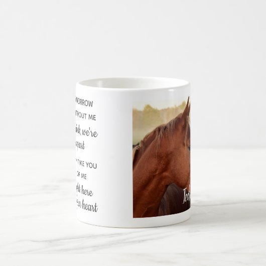 カスタム写真ウマ科の形見の馬碑 コーヒーマグカップ (中央)