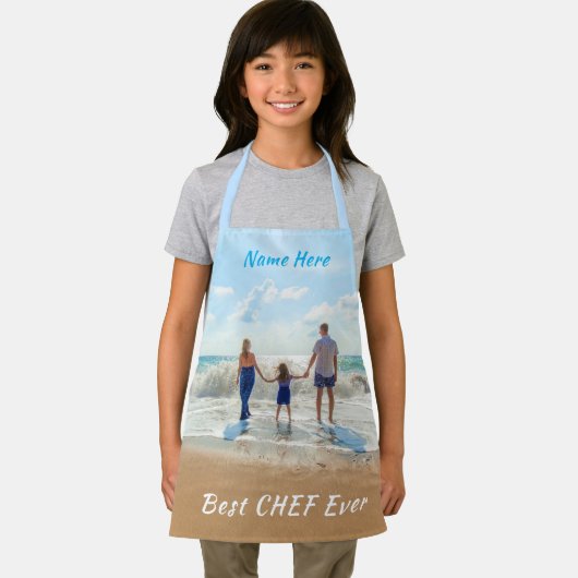 カスタム写真エプロンあなたの写真の名前最高のはChef Ever エプロン (インサイチュ)