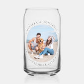 カスタム写真エレガモダンントウェディング ガラス缶 (裏面)